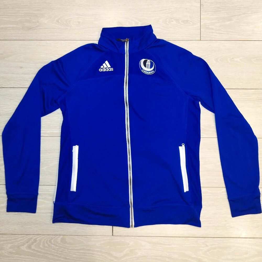 Adidas Track Jacket Women's - Size M - Blue Climalite with Carabins Logo